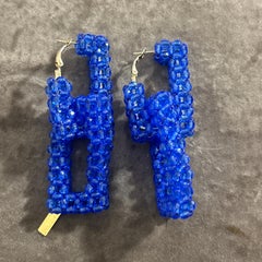 Blaue rechteckige Ohrstecker des 21. Jahrhunderts von Coppola e Toppo