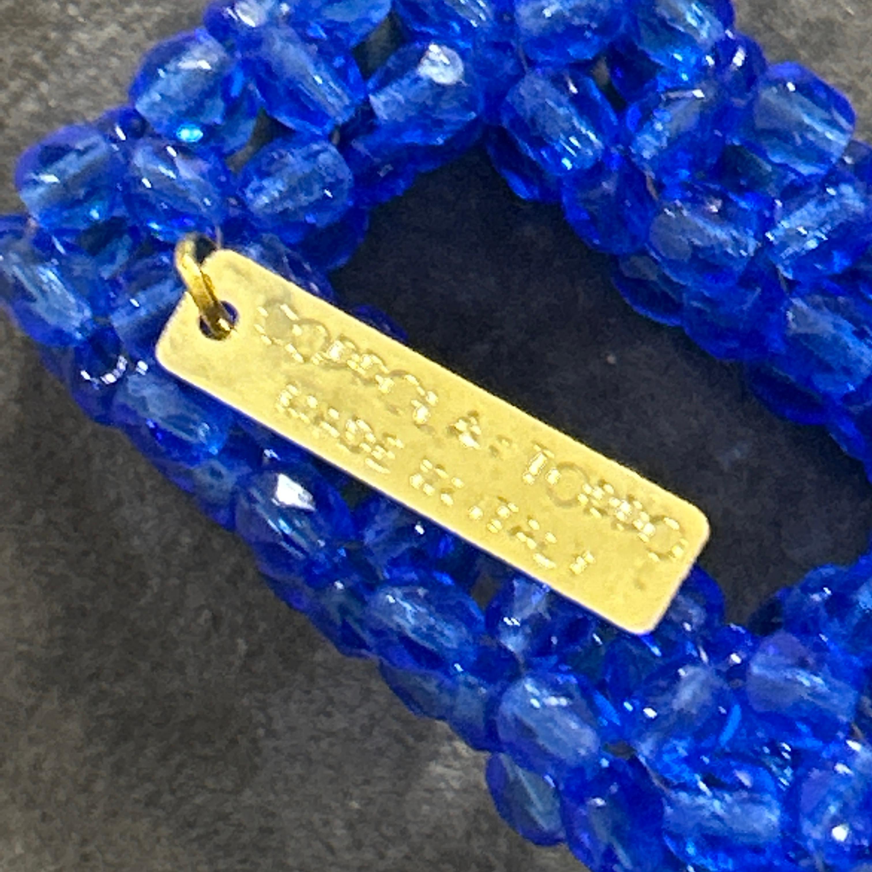 Pendientes de eslabones rectangulares azules del siglo XXI de Coppola e Toppo en Nuevo estado para la venta en Aci Castello, IT
