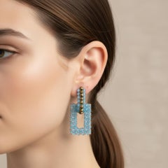 21st Century Stud Turquoise Rectangular Links Earrings by Coppola e Toppo