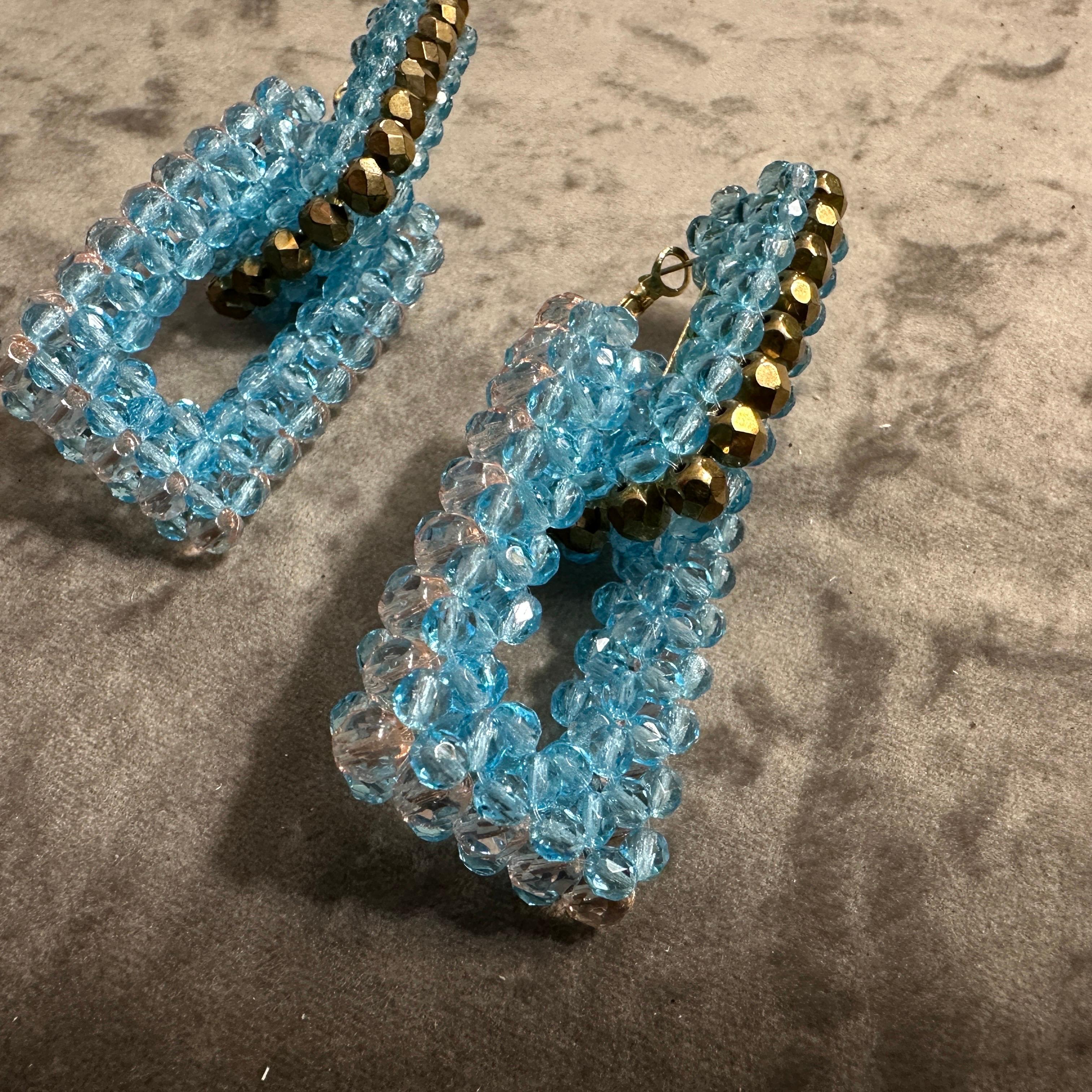 Rétro Clous d'oreilles rectangulaires turquoise du 21e siècle par Coppola e Toppo en vente