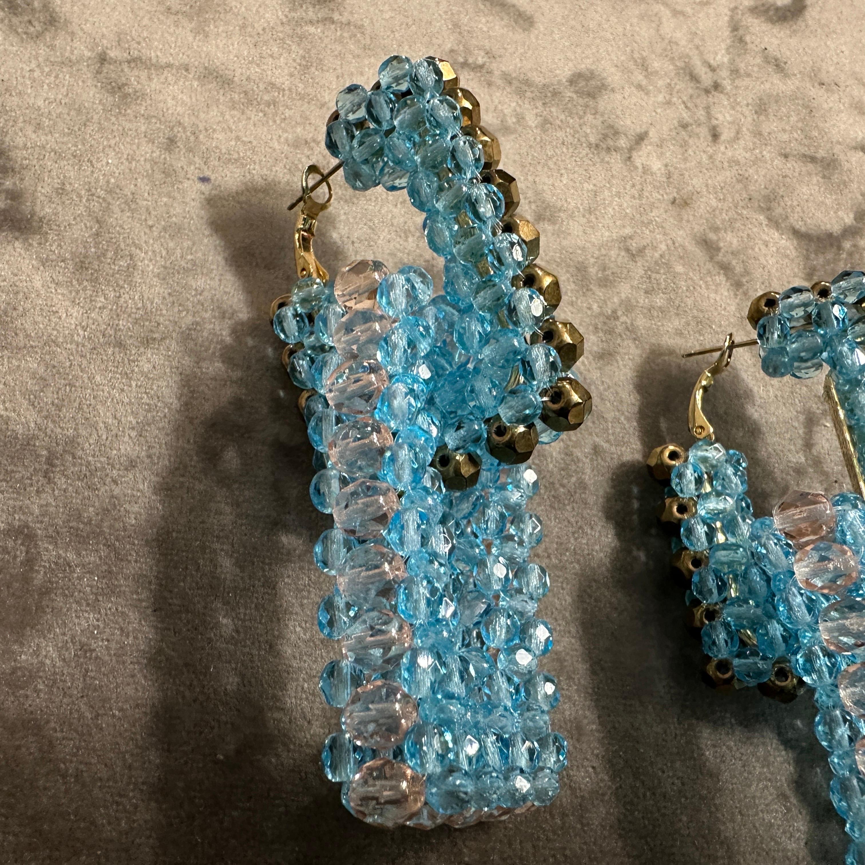 Clous d'oreilles rectangulaires turquoise du 21e siècle par Coppola e Toppo Pour femmes en vente