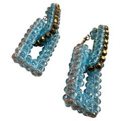21st Century Stud Turquoise Rectangular Links Earrings by Coppola e Toppo