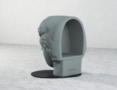 Siglo XXI Studio A Irvine Betti Taburete de Hormigón en Gris Azul Cemento Hecho a Mano