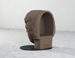 Siglo XXI Studio A Irvine Betti Taburete de Hormigón en Cemento Marrón Hecho a Mano