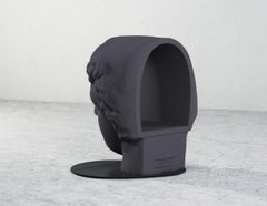 21st Century Studio Irvine Betti Concrete Stool in Ink Grey Cement Handmade