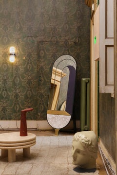 Siglo XXI Studio A Irvine Betti Taburete de Hormigón Amarillo Crema Cemento Hecho a Mano