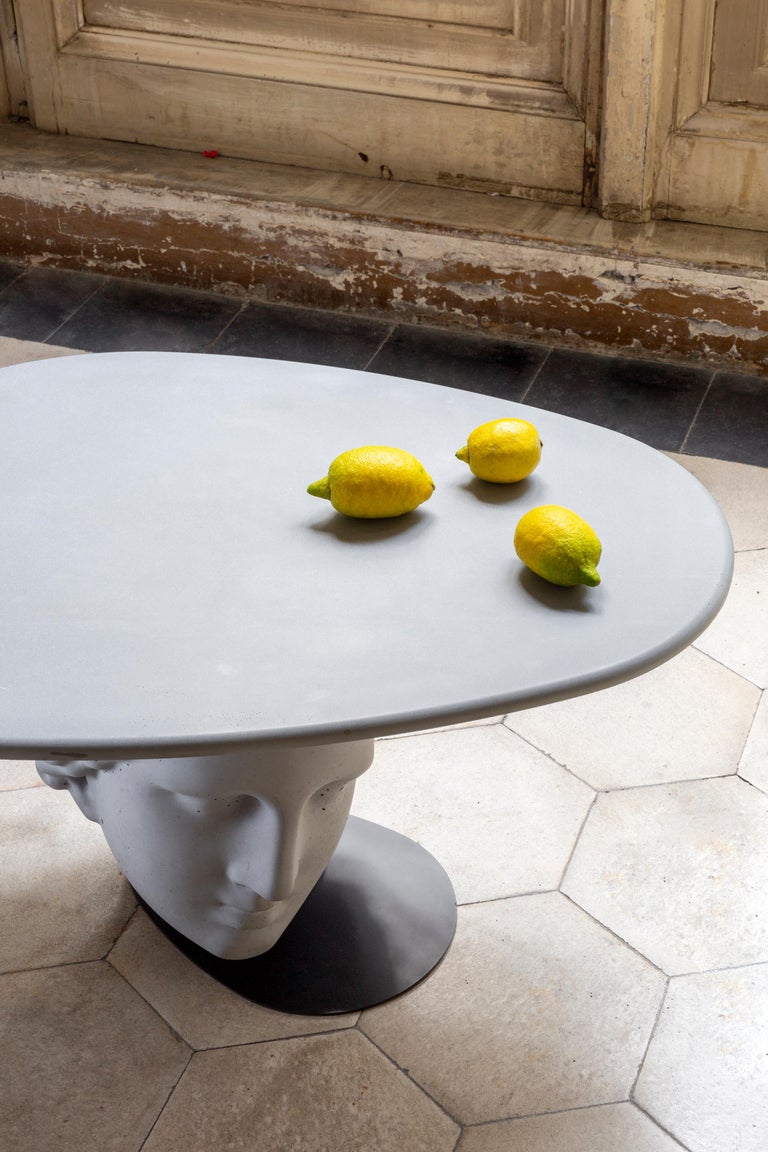 Italian 21st Century Studio Irvine Betti Mod.II Coffee Side Table Concrete Grey Cement For Sale