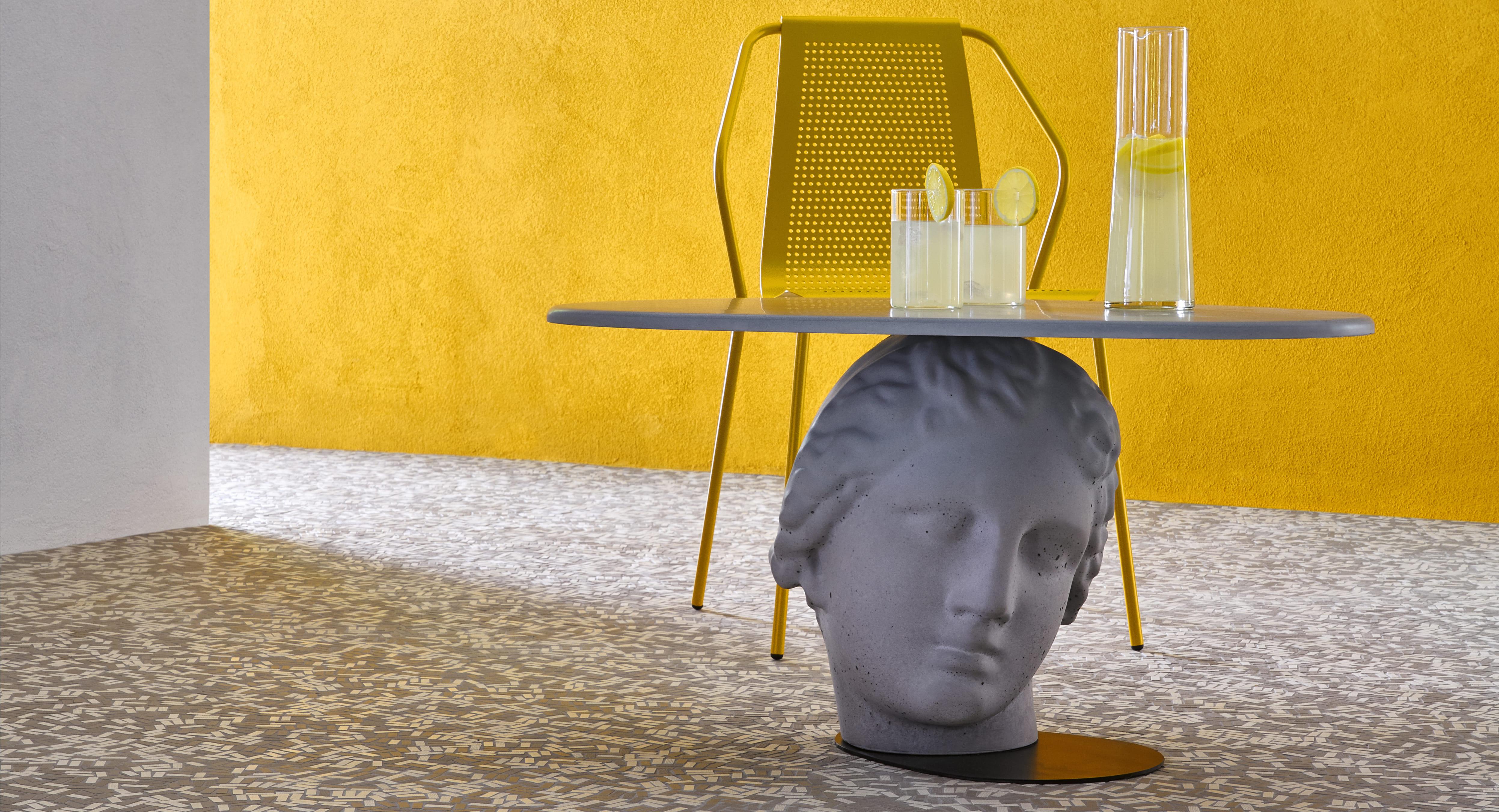 Contemporary 21st Century Studio Irvine Betti Mod.II Coffee Side Table Concrete Grey Cement For Sale