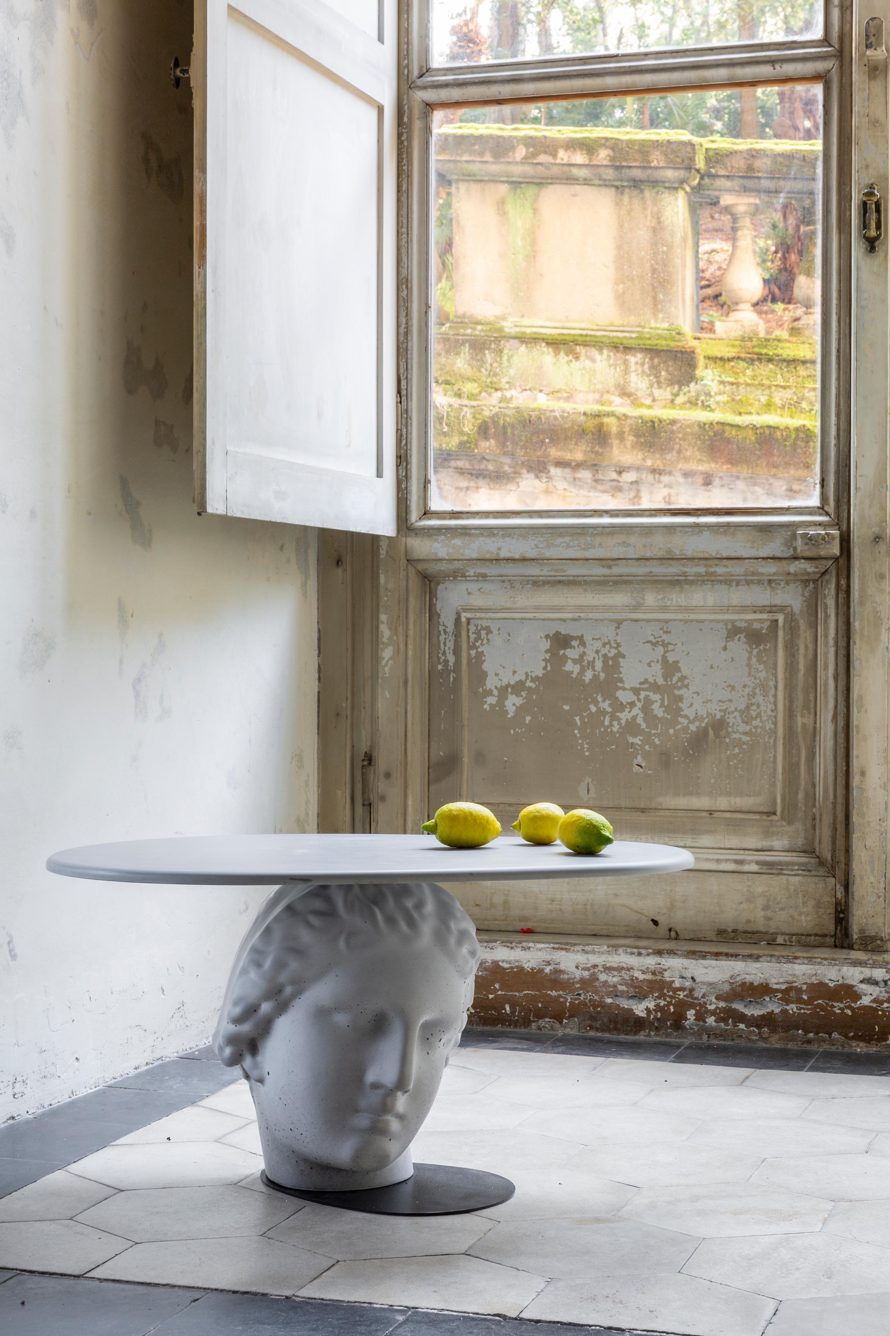 Italian 21st Century Studio Irvine Betti Mod.II Coffee Side Table Concrete Grey Cement For Sale