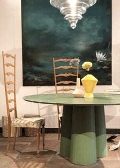 21st Century Studio Irvine Concrete Circular Dining Table Green Cement handmade