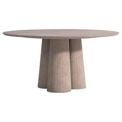 21st Century Studio Irvine Concrete Circular Dining Table Powder Cement Handmade