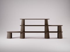 21st Century, Studio Irvine Fusto Bookcase Mod.i Concrete Bookshelf Brown Cement