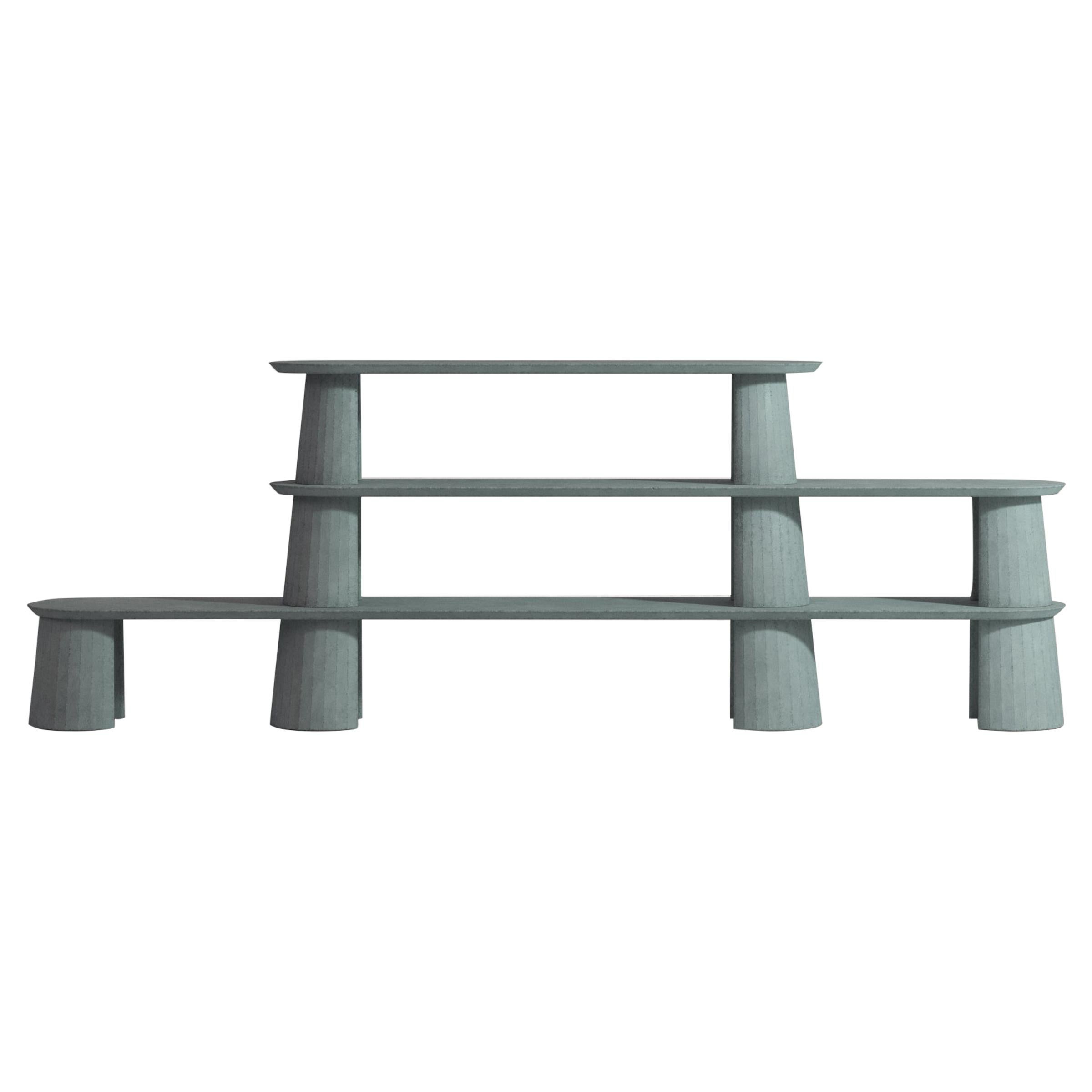 21. Jahrhundert Studio Irvine Fusto Bücherregal Mod.I Beton-Bücherregal Creme Zement im Angebot 5