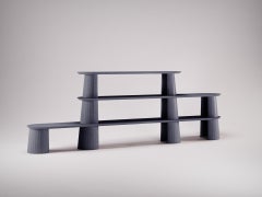21st Century, Studio Irvine Fusto Bookcase Mod.i Concrete Bookshelf Ink Cement