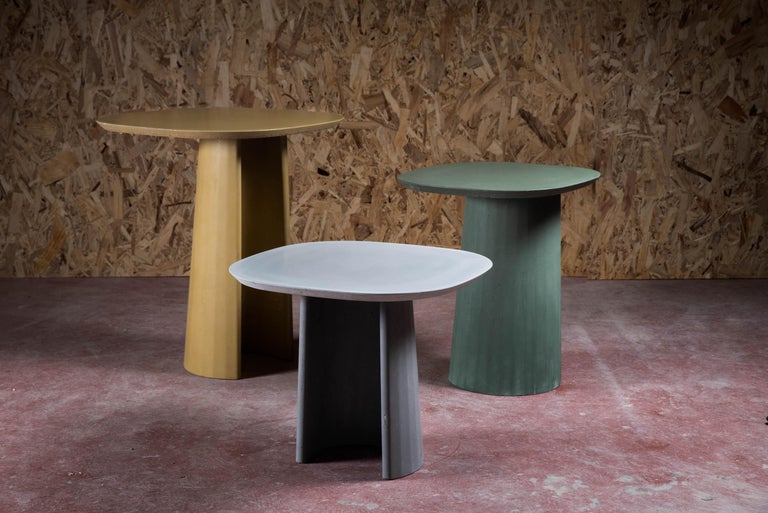 Italian 21st Century Studio Irvine Fusto Concrete Coffee Table Green Fir Cement Mod.II For Sale