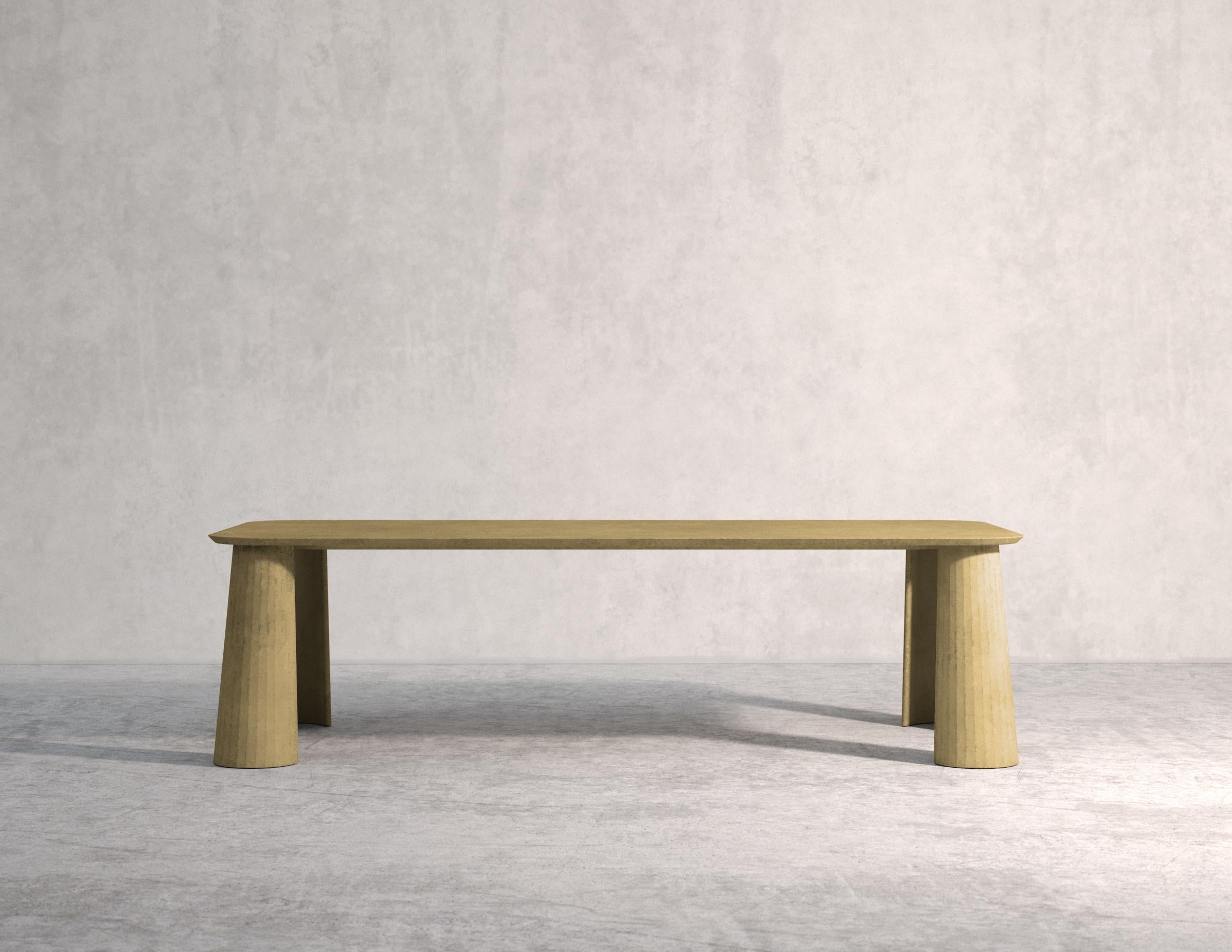 21St Century Studio Irvine Fusto Table de salle à manger rectangulaire en béton Ciment vert en vente 4