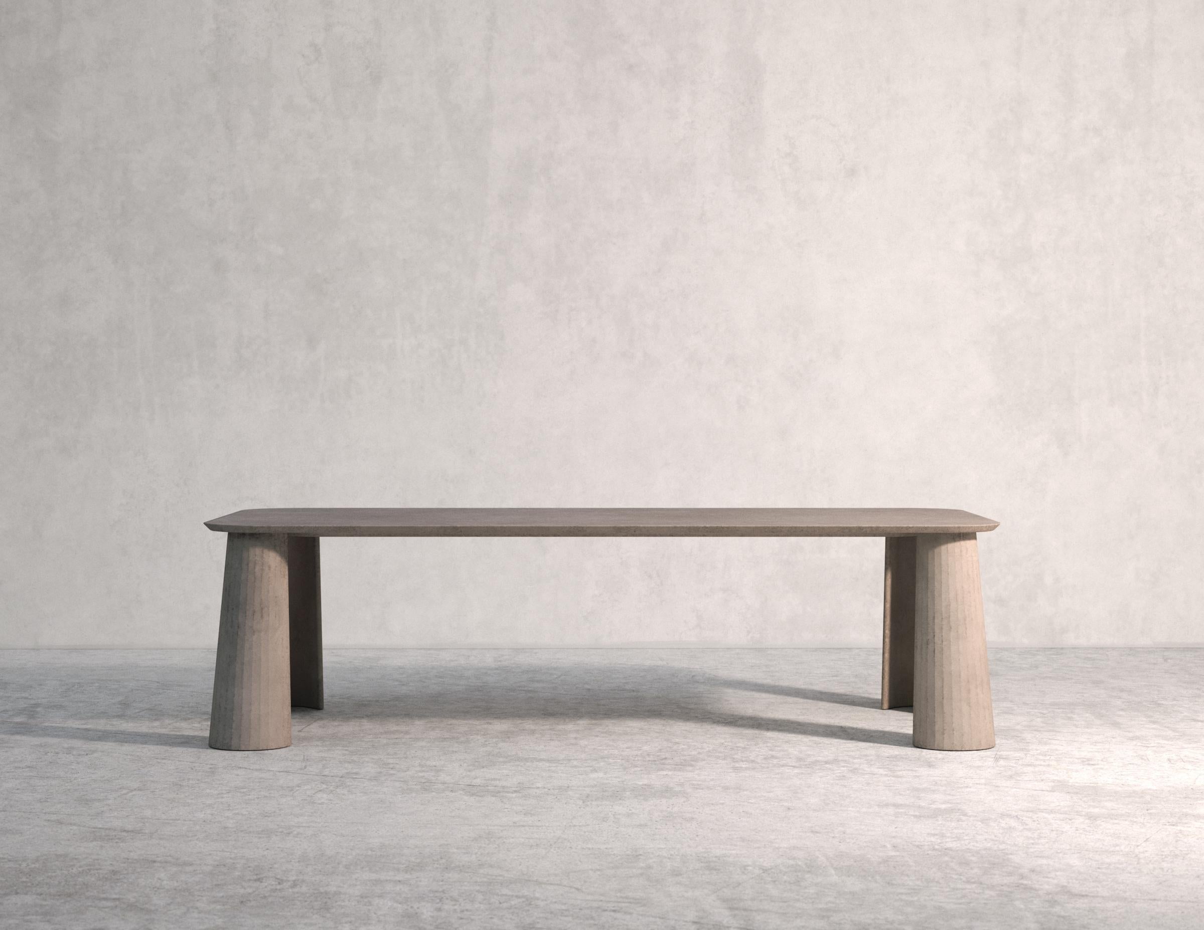 21St Century Studio Irvine Fusto Table de salle à manger rectangulaire en béton Ciment vert en vente 5