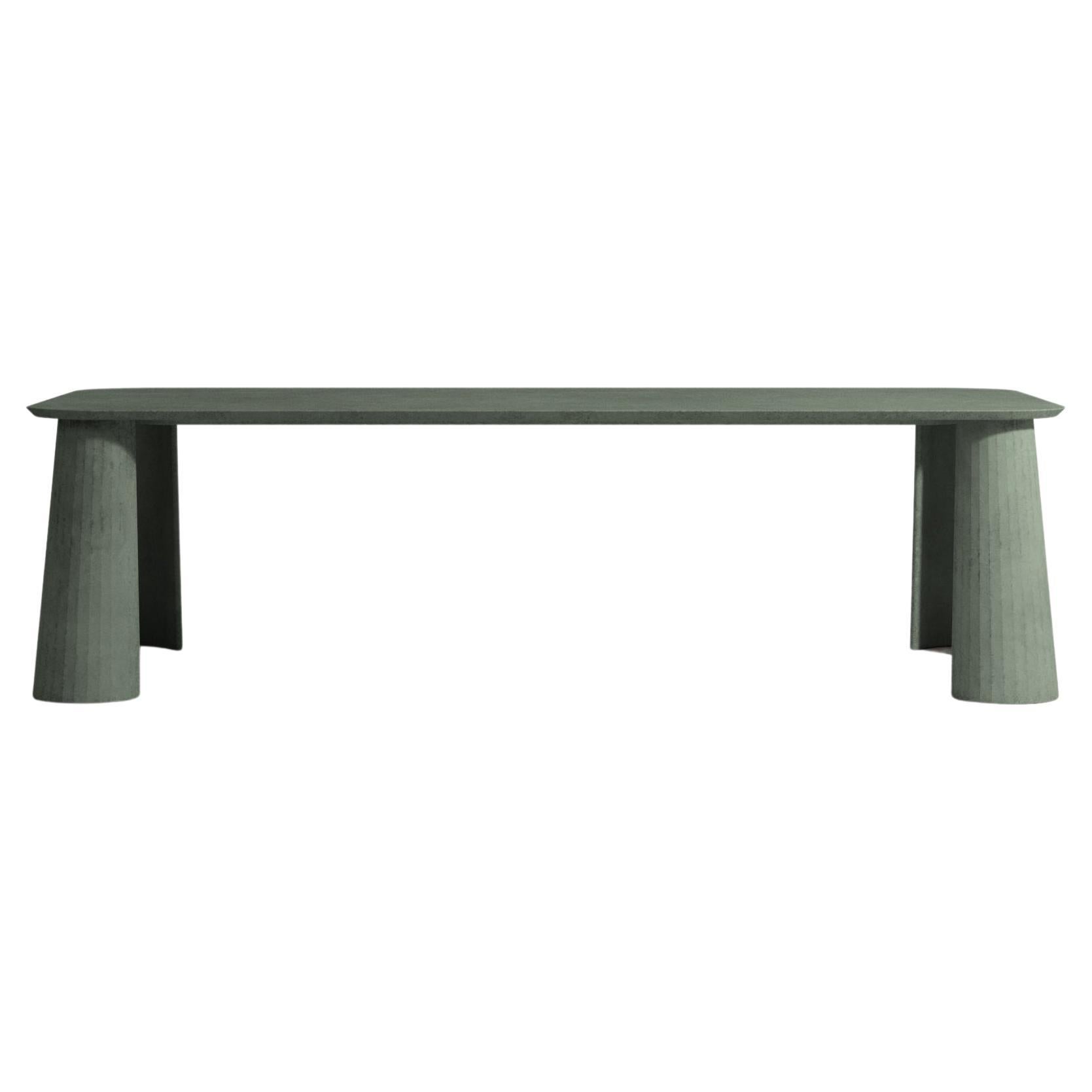 21St Century Studio Irvine Fusto Concrete Rectangular Dining Table Green Cement