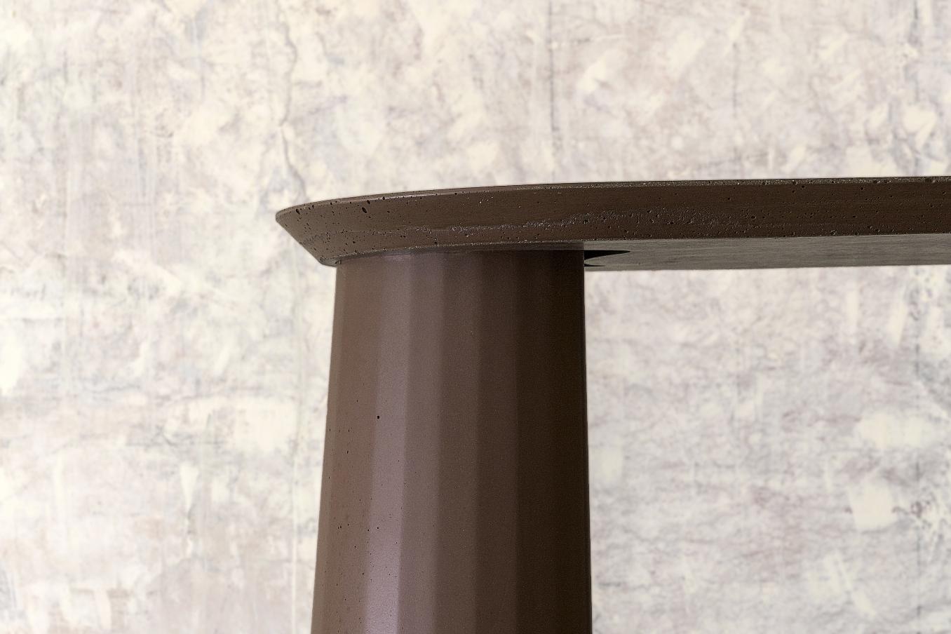 Classical Roman 21st Century, Studio Irvine Fusto Console Table Mod, I Concrete Brown Cement For Sale