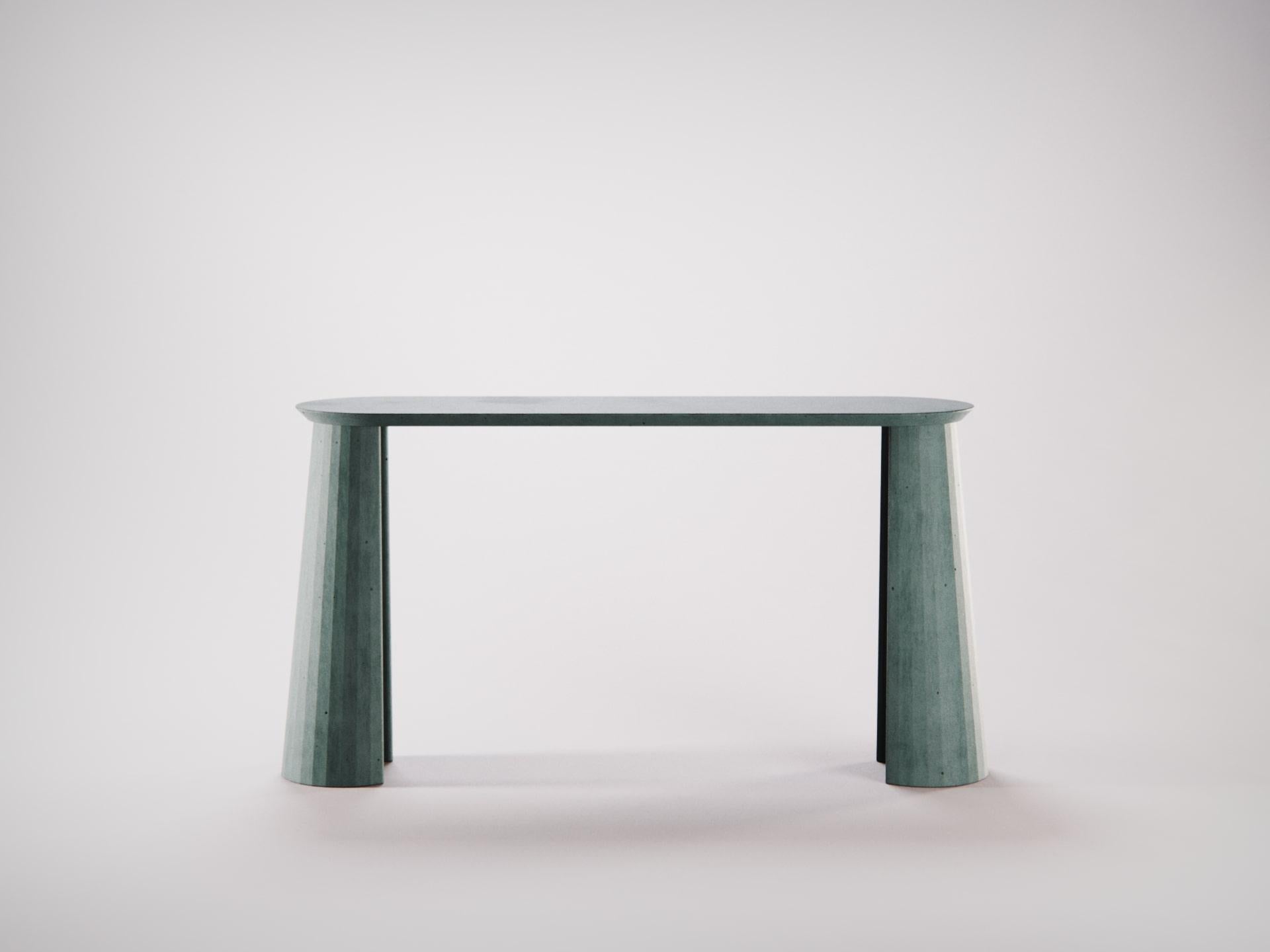 21st Century, Studio Irvine Fusto Console Table Mod.i Concrete Light Blue Cement For Sale 2