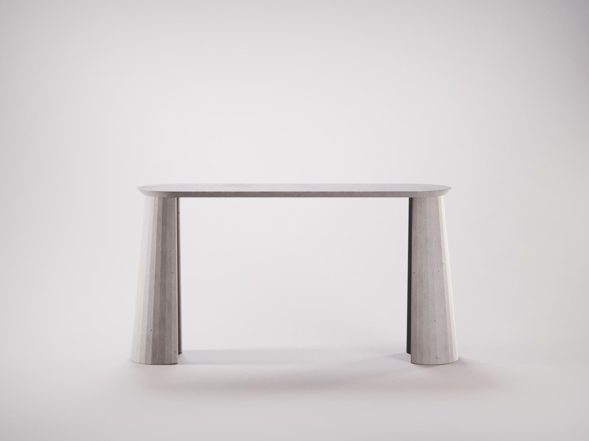 21st Century, Studio Irvine Fusto Console Table Mod.i Concrete Light Blue Cement For Sale 4