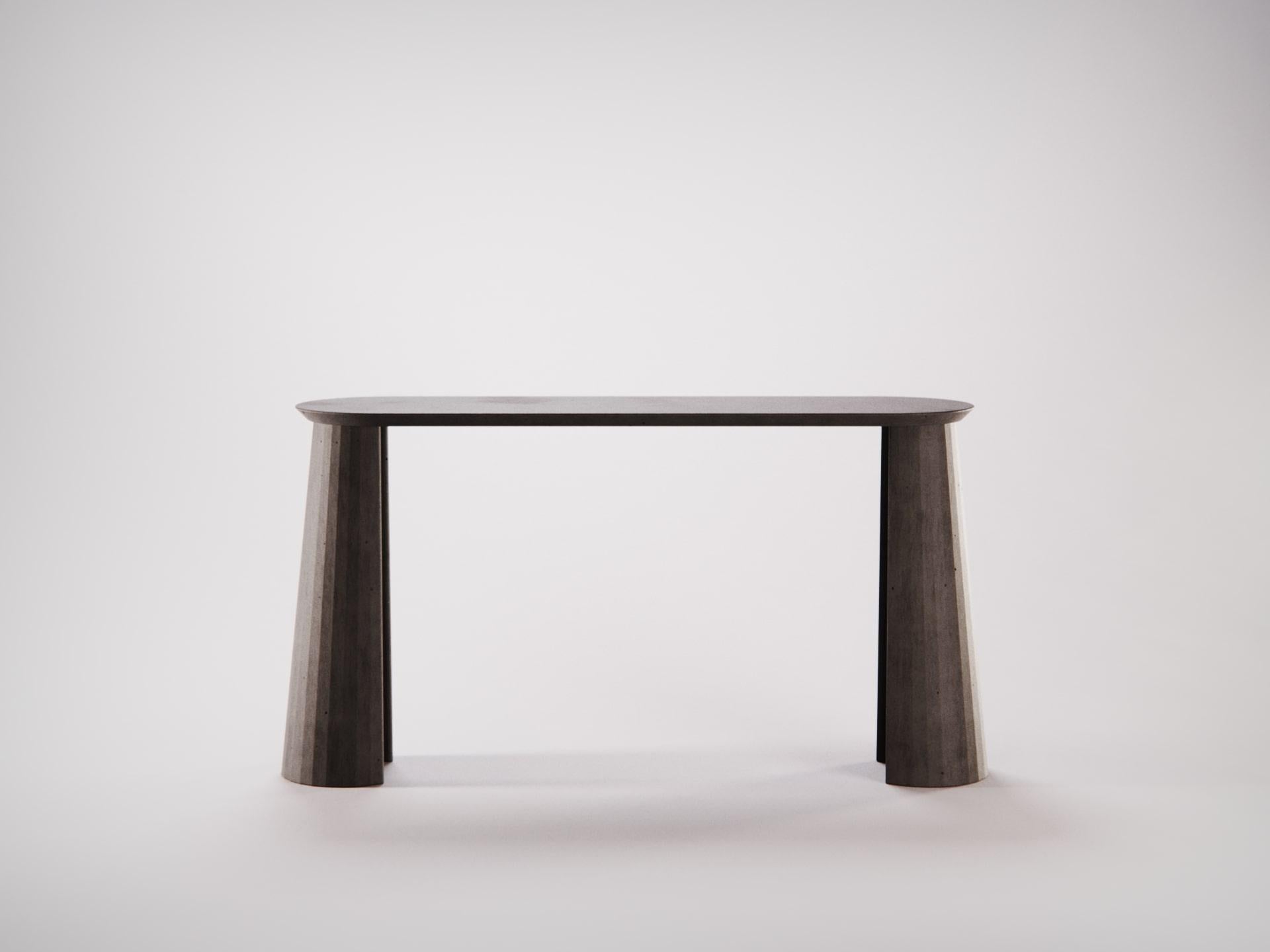 Contemporary 21st Century, Studio Irvine Fusto Console Table Mod.i Concrete Light Blue Cement For Sale