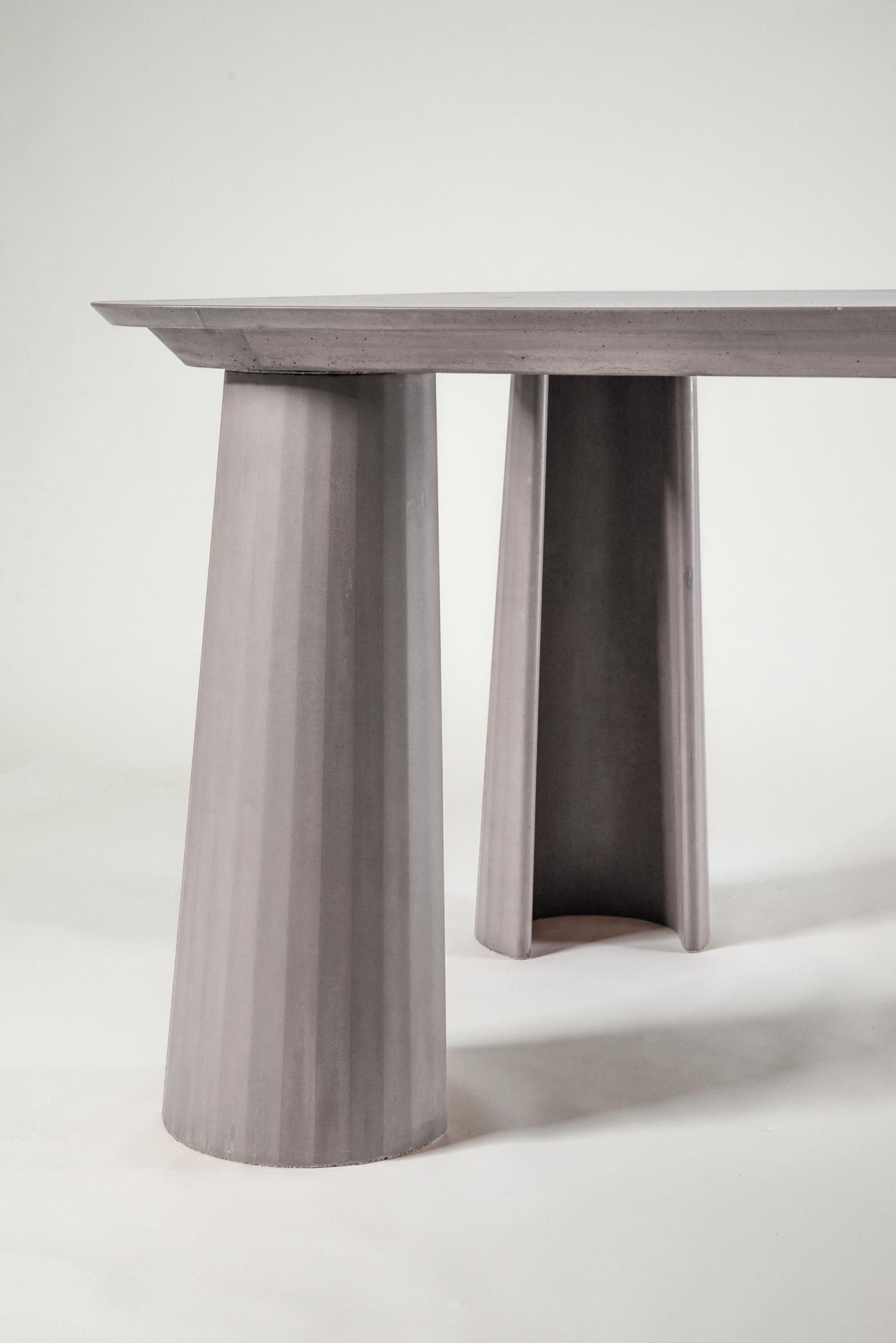 Classical Roman 21st Century Studio Irvine Fusto Rectangular Cement Table Concrete Powder Color For Sale