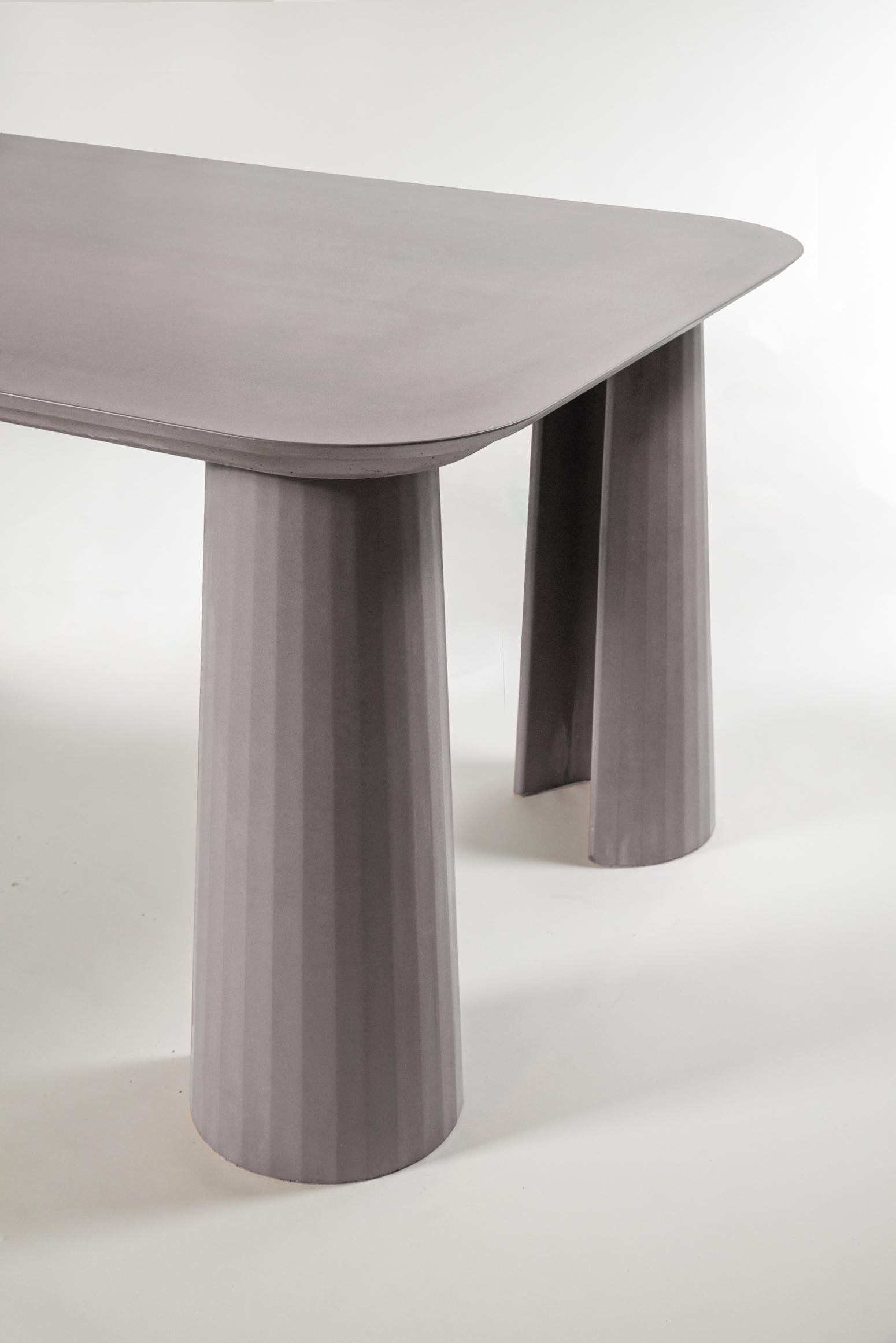 Italian 21st Century Studio Irvine Fusto Rectangular Cement Table Concrete Powder Color For Sale