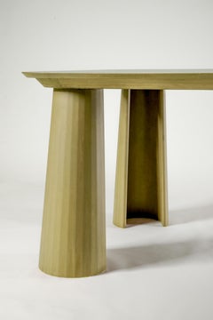 21st Century Studio A Irvine Fusto Tavolo da pranzo rettangolare color crema cemento