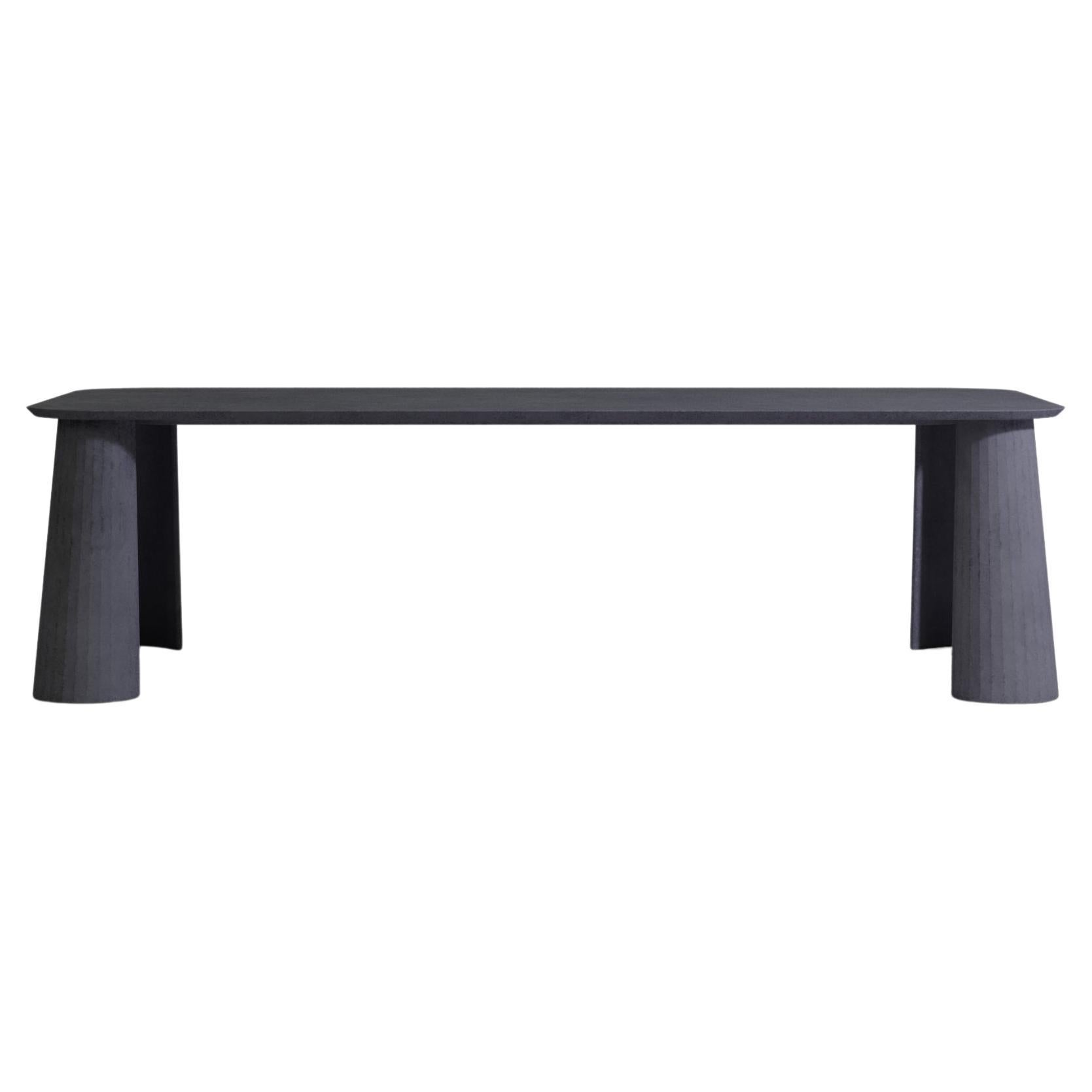 Table de salle à manger rectangulaire 21st Century Studio Irvine Fusto couleur ciment en vente