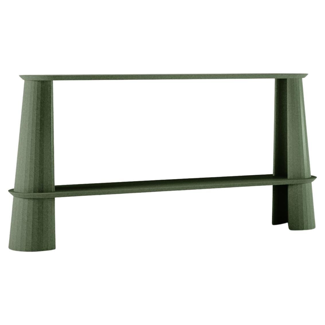 21st Century Studio Irvine Fusto Side Console Table Concrete Cement Green Fir 