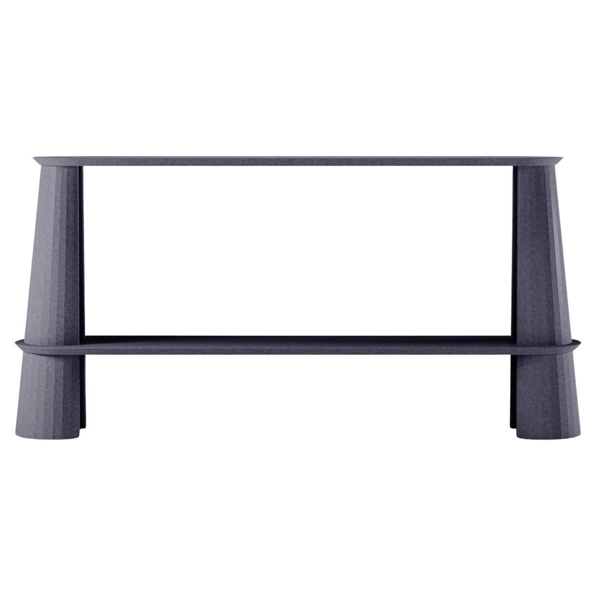21st Century Studio Irvine Fusto Side Console Table Concrete Cement Ink Grey For Sale