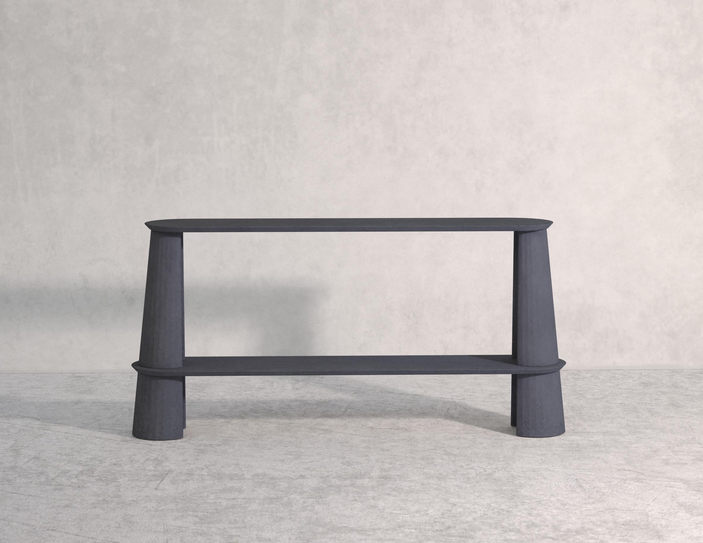 Studio Irvine Fusto, 21. Jahrhundert, Beistelltisch, Beton, Zement, Pulver, Beige, Beton im Angebot 6