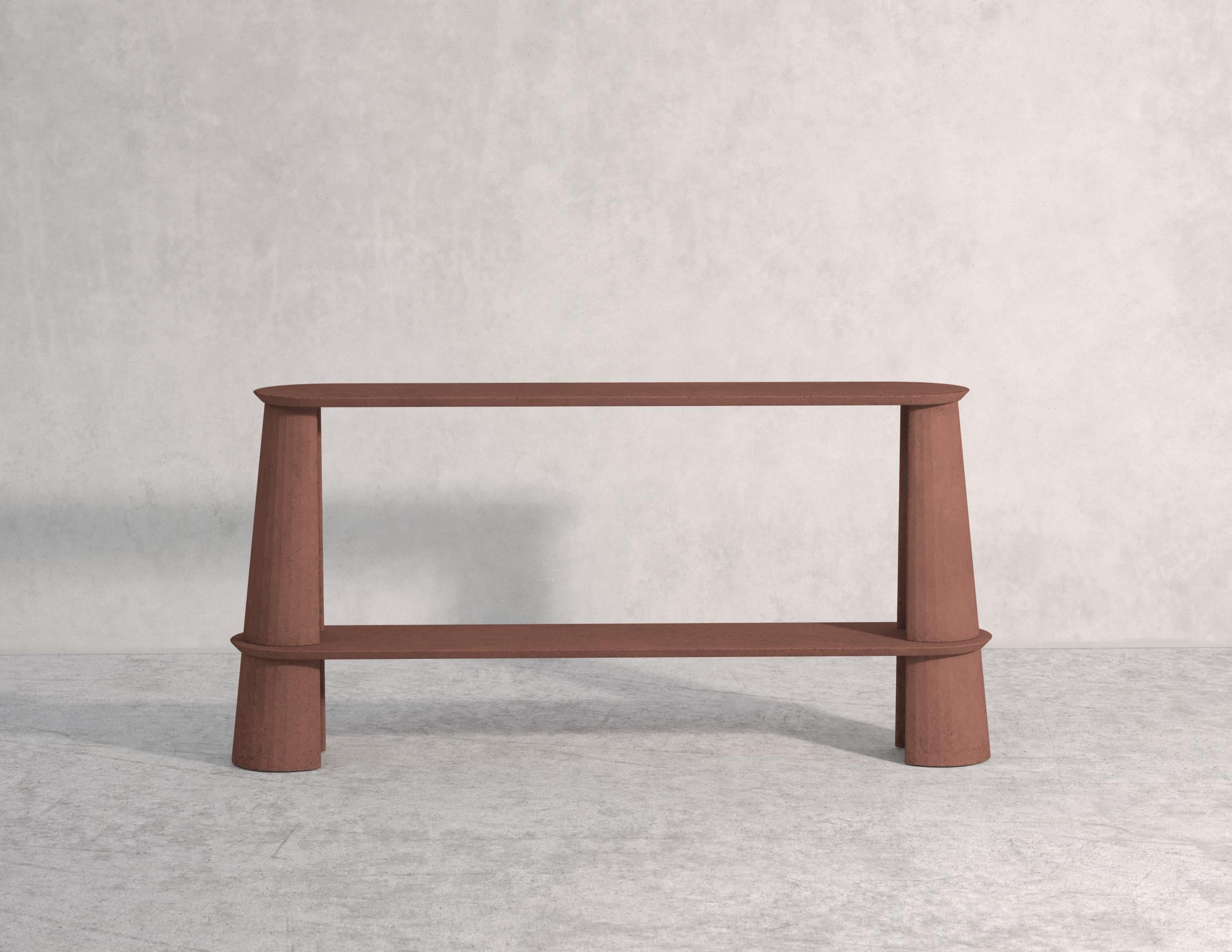 21. Jahrhundert Studio Irvine Fusto Beistelltisch Beton Zement Silber Grau im Angebot 1