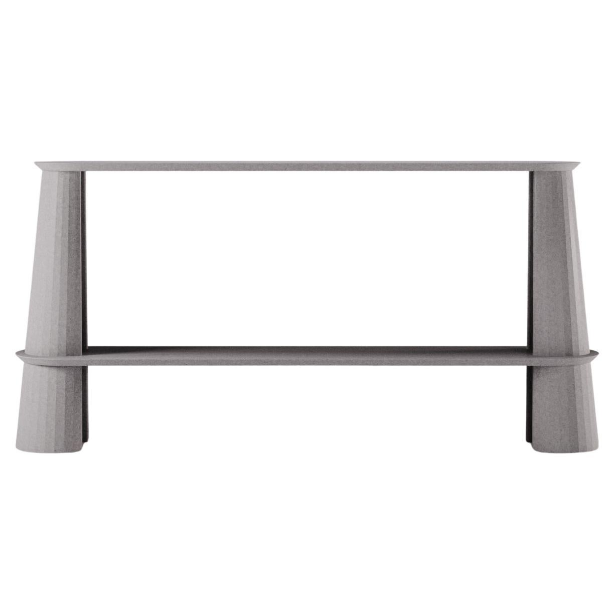 21st Century Studio Irvine Fusto Side Console Table Concrete Cement Silver Grey For Sale