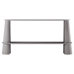 21st Century Studio Irvine Fusto Side Console Table Concrete Cement Silver Grey