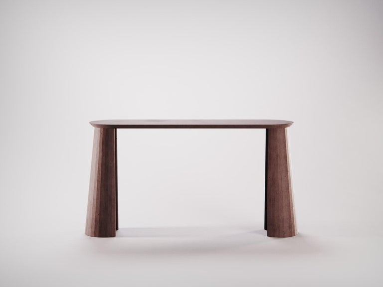 Italian 21st Century Studio Irvine Fusto Side Console Table Mod. I Concrete Green Cement For Sale