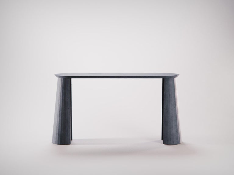 Molded 21st Century Studio Irvine Fusto Side Console Table Mod. I Concrete Green Cement For Sale