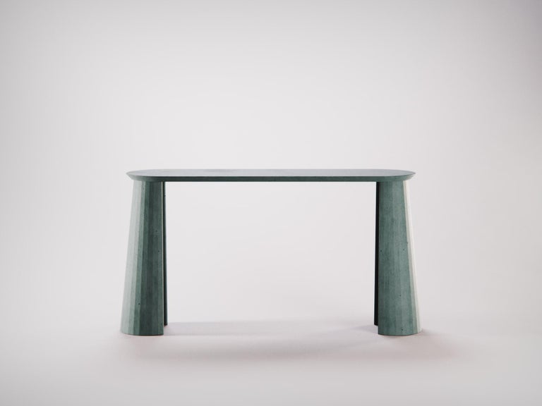 21st Century Studio Irvine Fusto Side Console Table Mod. I Concrete Green Cement For Sale 1