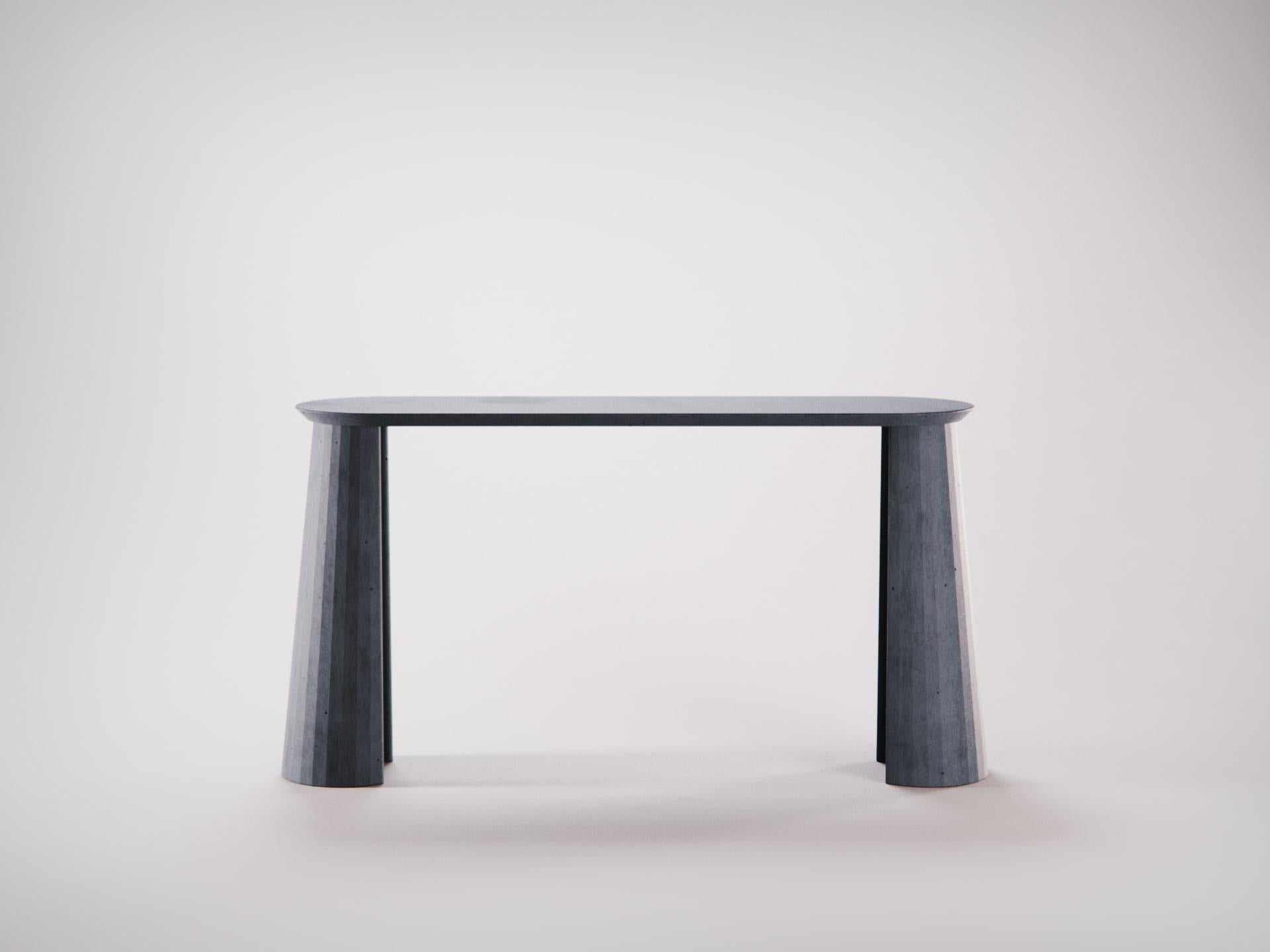 Molded 21st Century Studio Irvine Fusto Side Console Table Mod.i Concrete Powder Cement For Sale