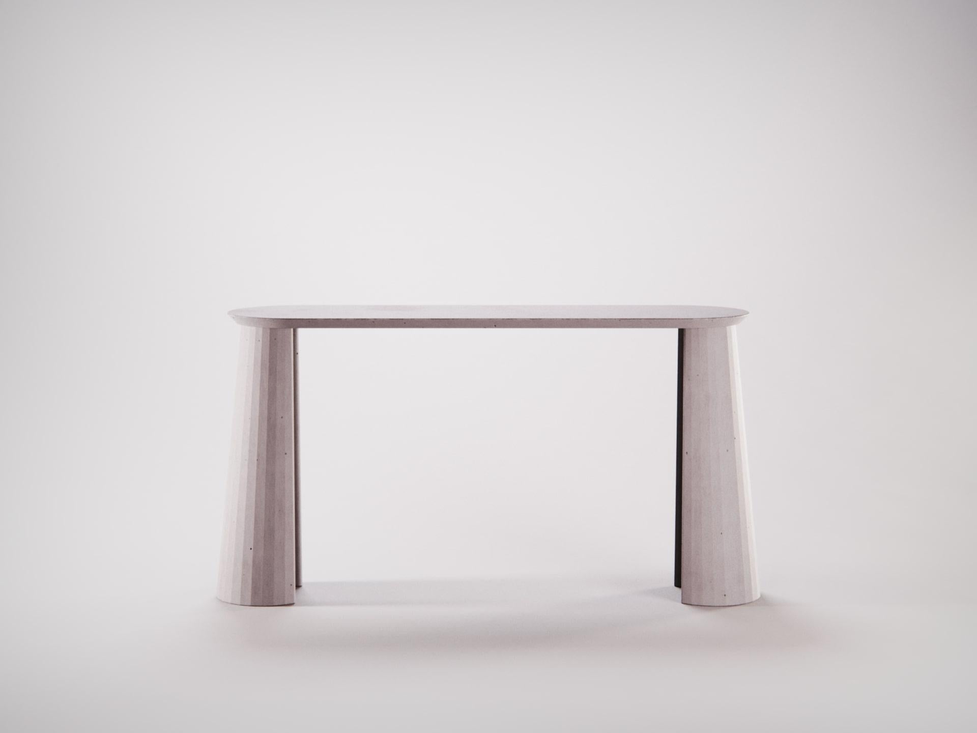 Contemporary 21st Century Studio Irvine Fusto Side Console Table Mod.i Concrete Powder Cement For Sale