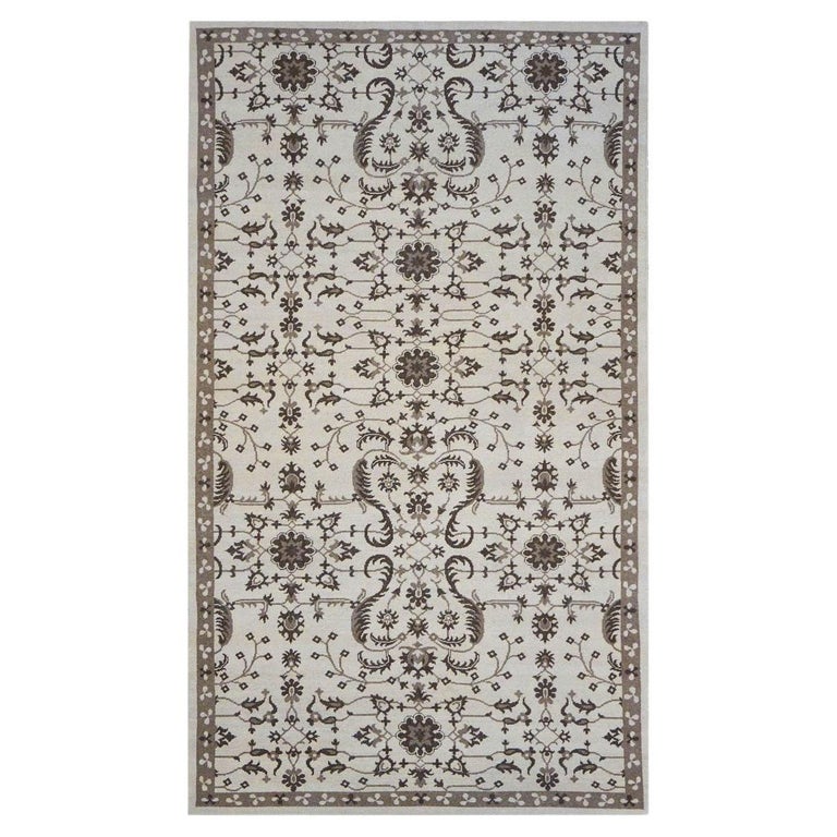 21st Century Sultanabad 6x10 Ivory and Brown Handmade Area Whool Rug ...