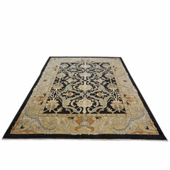 Afghan Sultanabad Masters Wool 8x10 Ivory, Tan & Black Handmade Area Rug