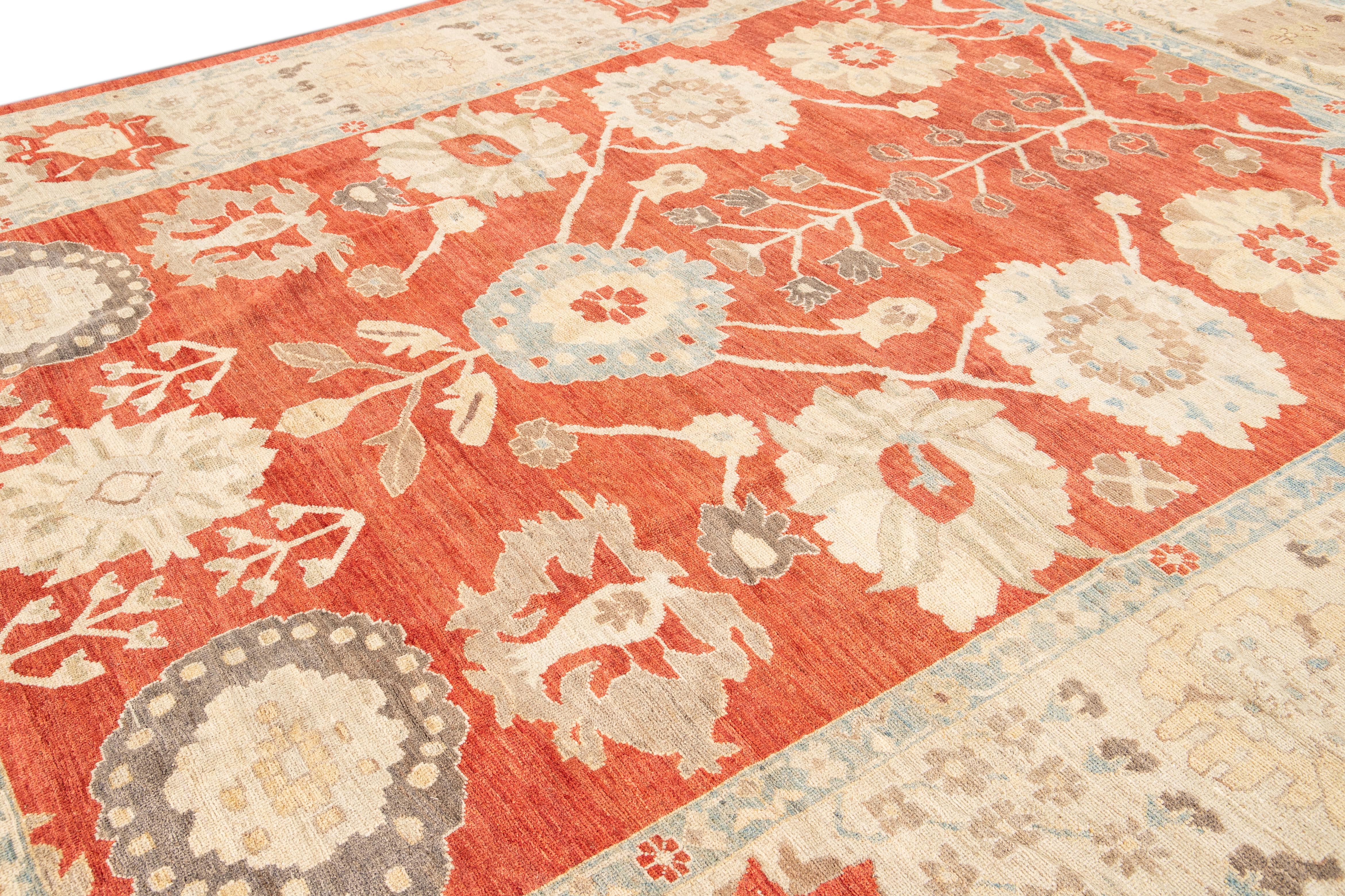 21st Century Sultanabad Contemporary wool Rug For Sale 4