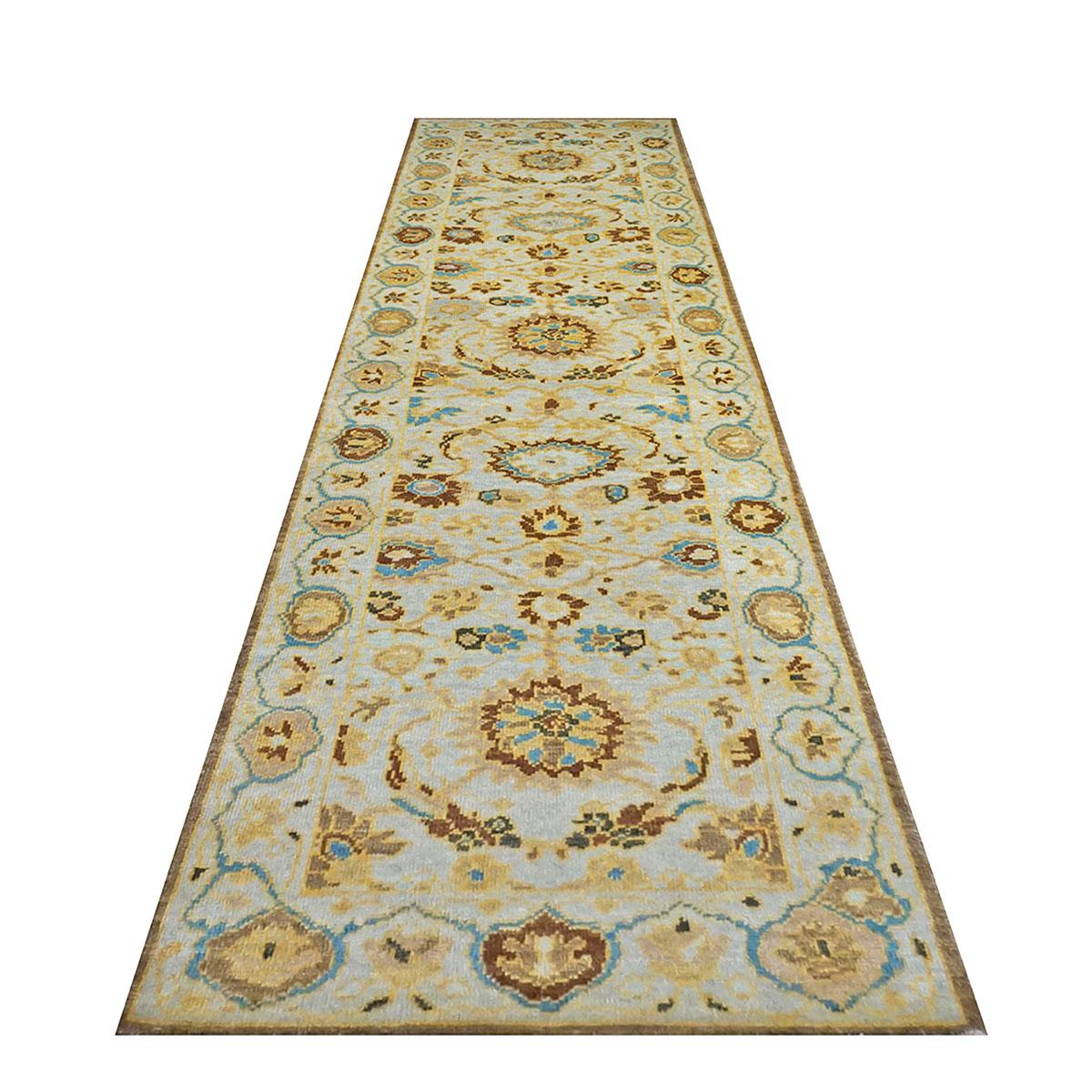 Ashly Fine Rugs presents an antique recreation of an original Persian Sultanabad hallway runner rug. Persian Sultanabads are perhaps the most desired rugs by both connoisseurs and interior designers. Made with all vegetable-dyed, handspun wool and