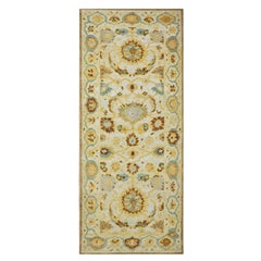 21st Century Sultanabad Masters 3x6 Ivory, Gold, & Teal Hall Runner en laine