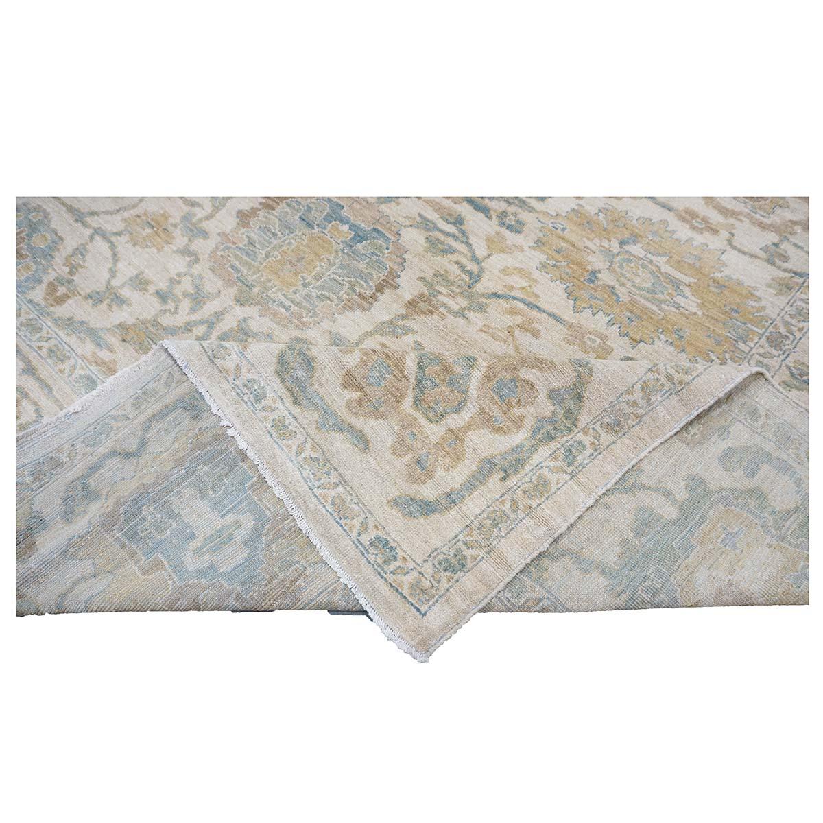 21st Century Sultanabad Master 10x14 Ivory Handmade Area Rug For Sale 5