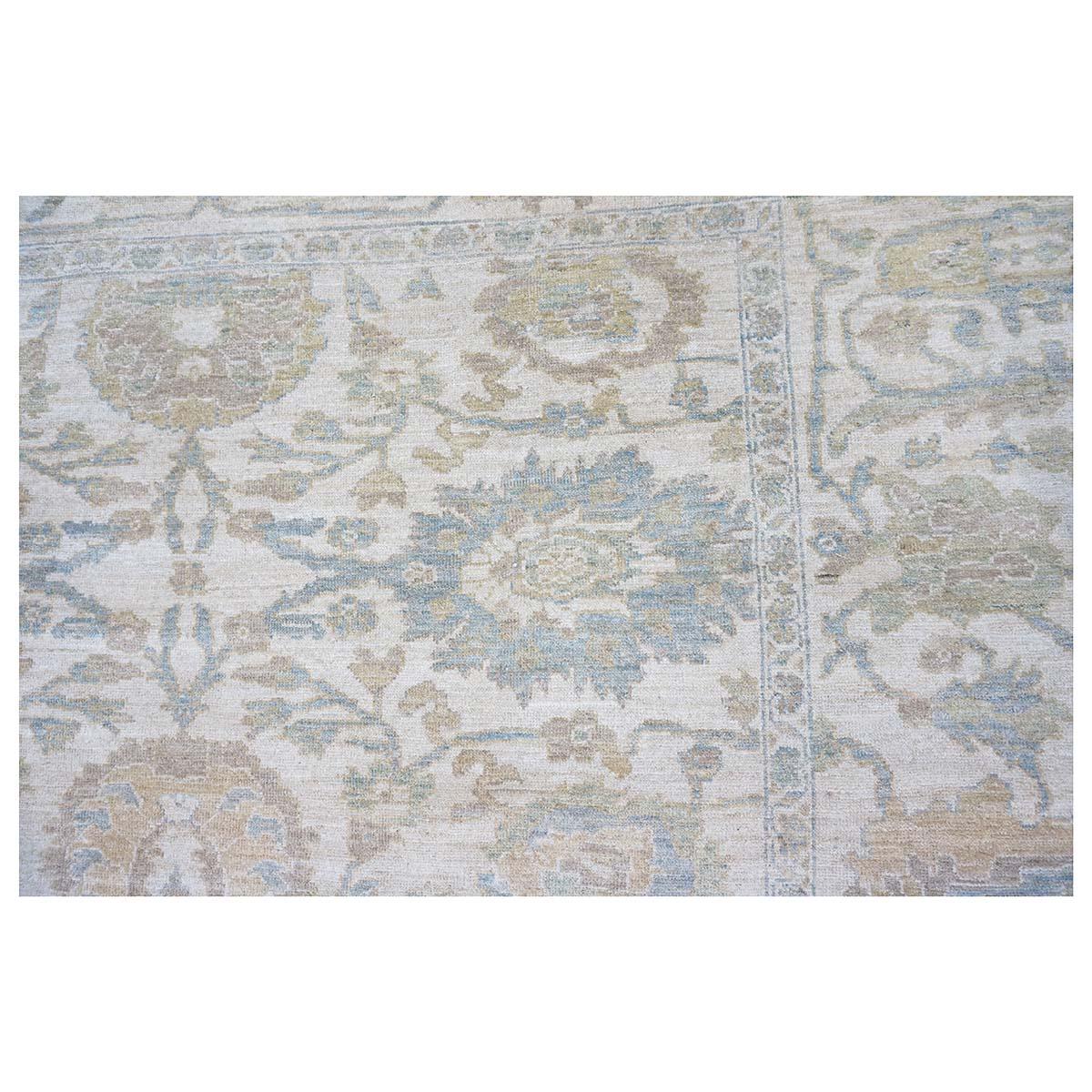 21st Century Sultanabad Master 10x14 Ivory Handmade Area Rug For Sale 2