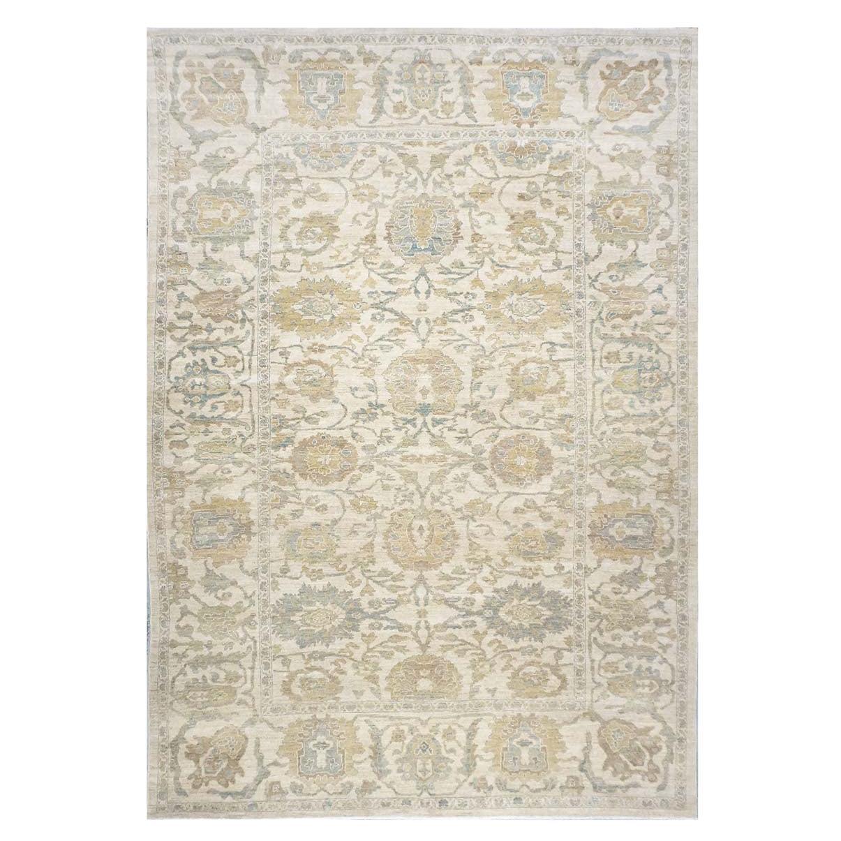 21st Century Sultanabad Master 10x14 Ivory Handmade Area Rug For Sale