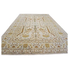 21st Century Sultanabad Master 10x14 Ivory, Tan, & Blue Handmade Area Rug